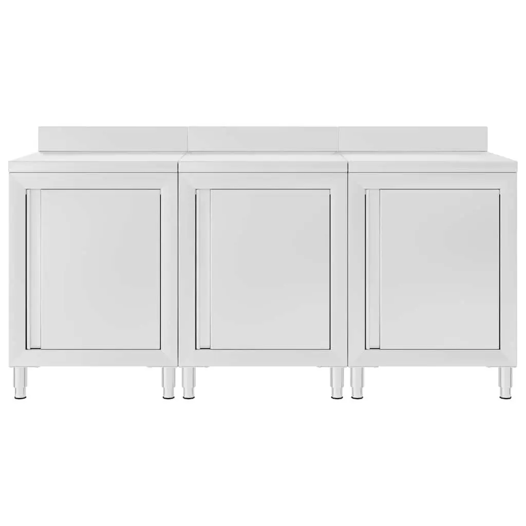 Stainless Steel Kitchen Work Table Cabinet 180x60x96cm with Spacious Bottom Storage for Commercial Restaurant Use