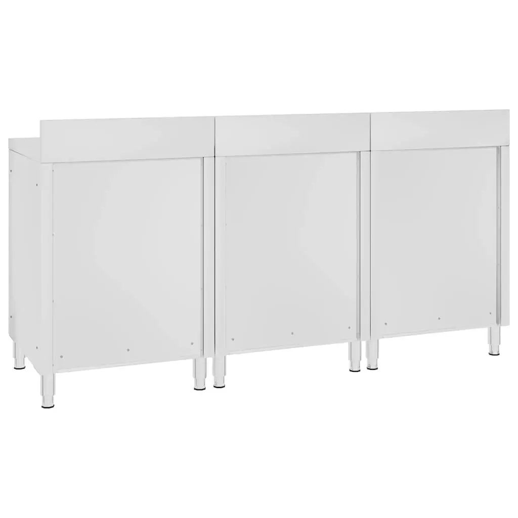 Stainless Steel Kitchen Work Table Cabinet 180x60x96cm with Spacious Bottom Storage for Commercial Restaurant Use