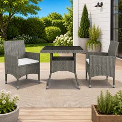 Practical 3 Piece Outdoor Dining Set for Relaxation