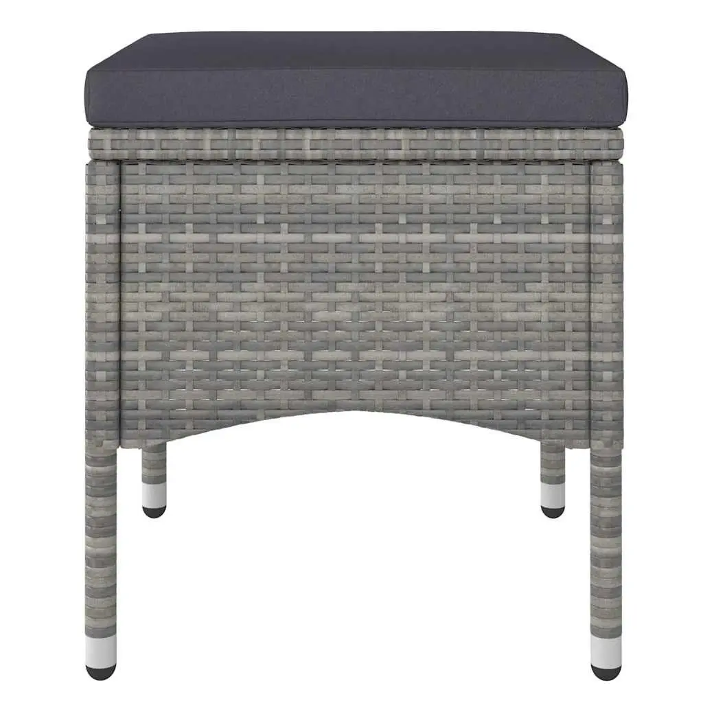 5 Piece Outdoor Dining Set Rattan Chairs Table Grey Powder-coated Steel Acacia Wood