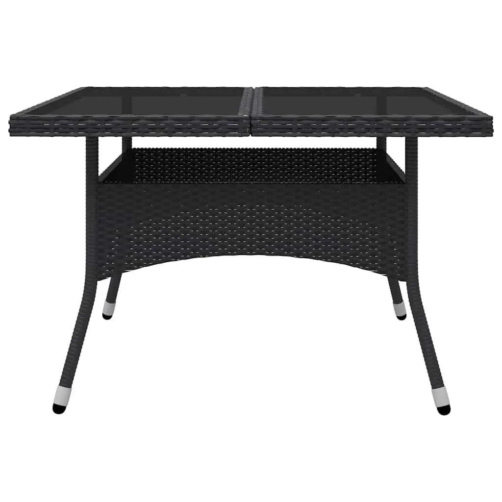Outdoor Dining Set 9 Piece Garden Patio Table Chairs Glass Top Black Rattan