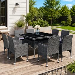 Outdoor Dining Set for Gardens and Patios: 9-Piece Set