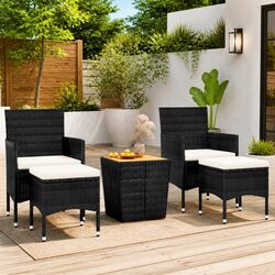 5 Piece Bistro Set for Outdoor Relaxation with Acacia Wood Table