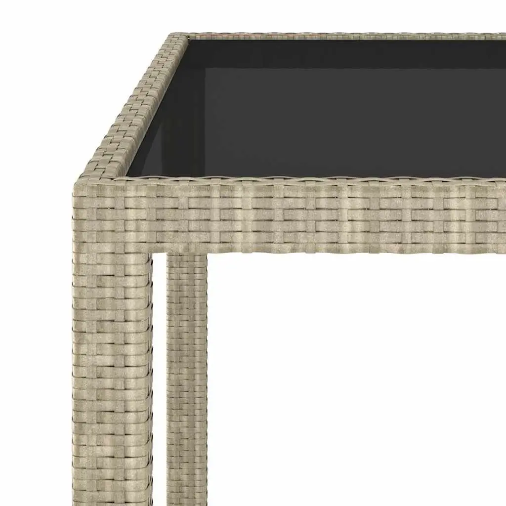 Outdoor Garden Dining Table Set 5 Piece Beige Poly Rattan Chairs