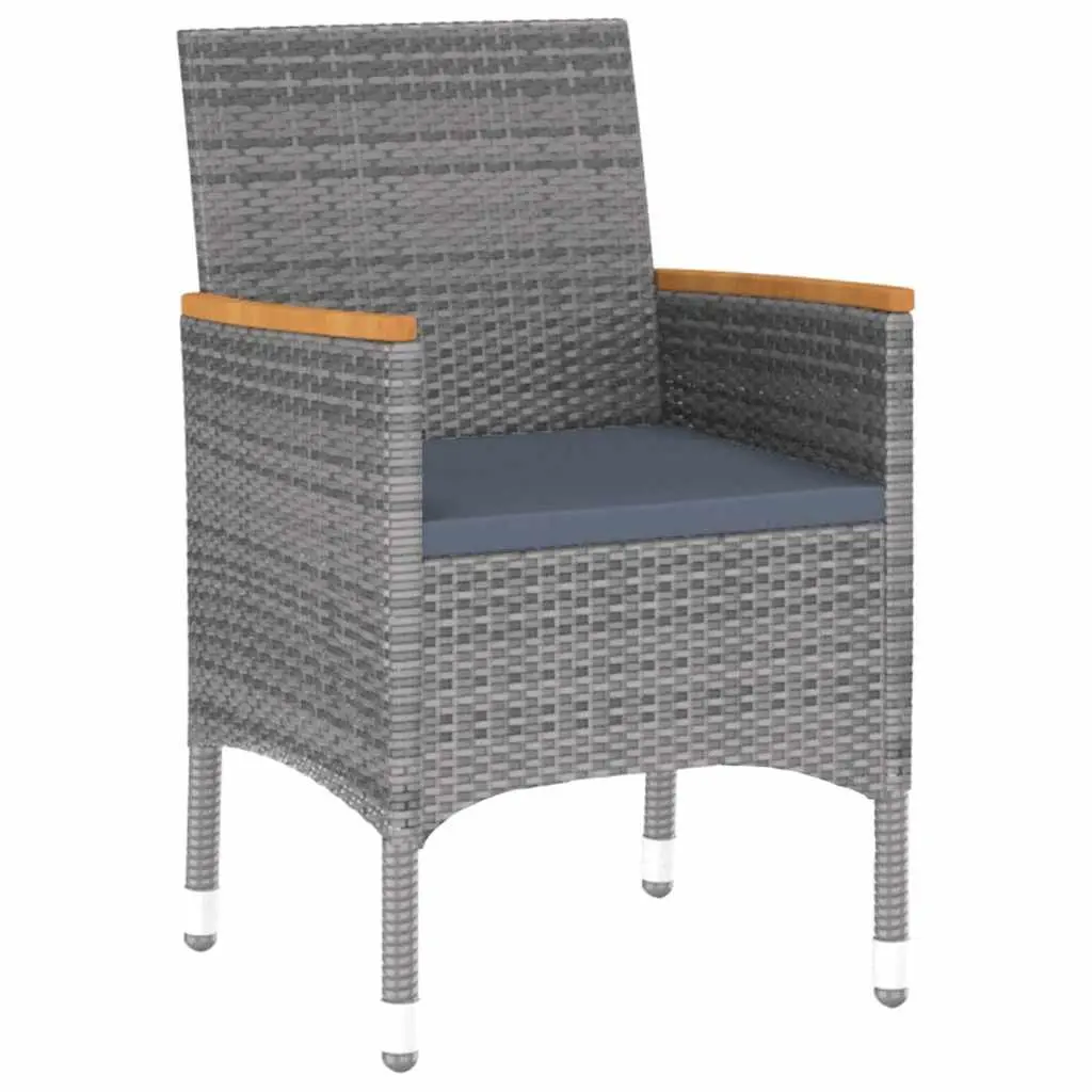 Garden Dining Set 5 Piece Outdoor Furniture Powder-coated Steel PE Rattan Grey