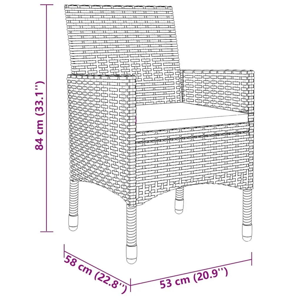 Garden Dining Set Rattan 9 Piece Outdoor Patio Furniture Table Chairs Grey