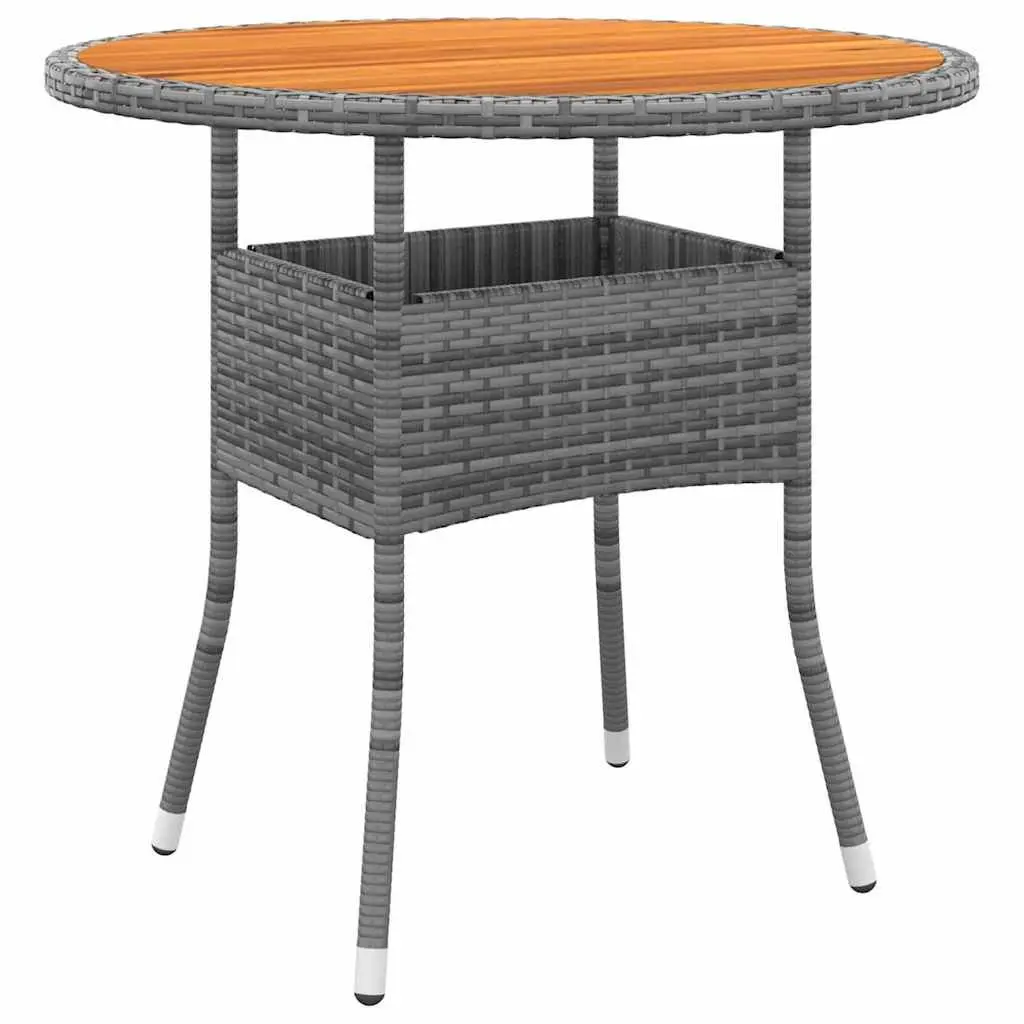 Outdoor Dining Set Poly Rattan 3 Piece Grey Patio Table Chairs