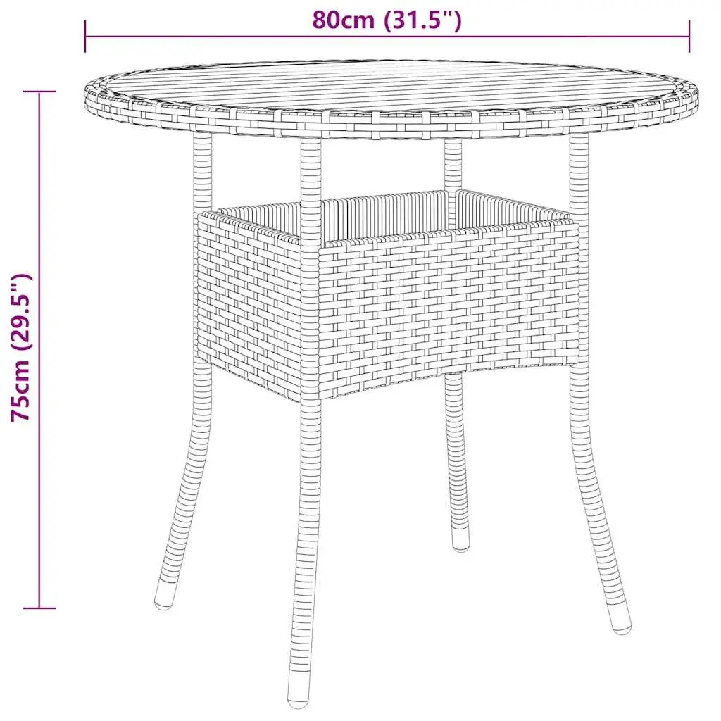 Garden Dining Set Poly Rattan Powder Coated Steel 5 Piece Grey Outdoor Patio Furniture