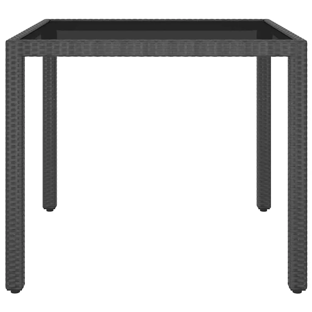 5 Piece Outdoor Garden Dining Set Black Steel Frame Weather Resistant Poly Rattan with Cushions