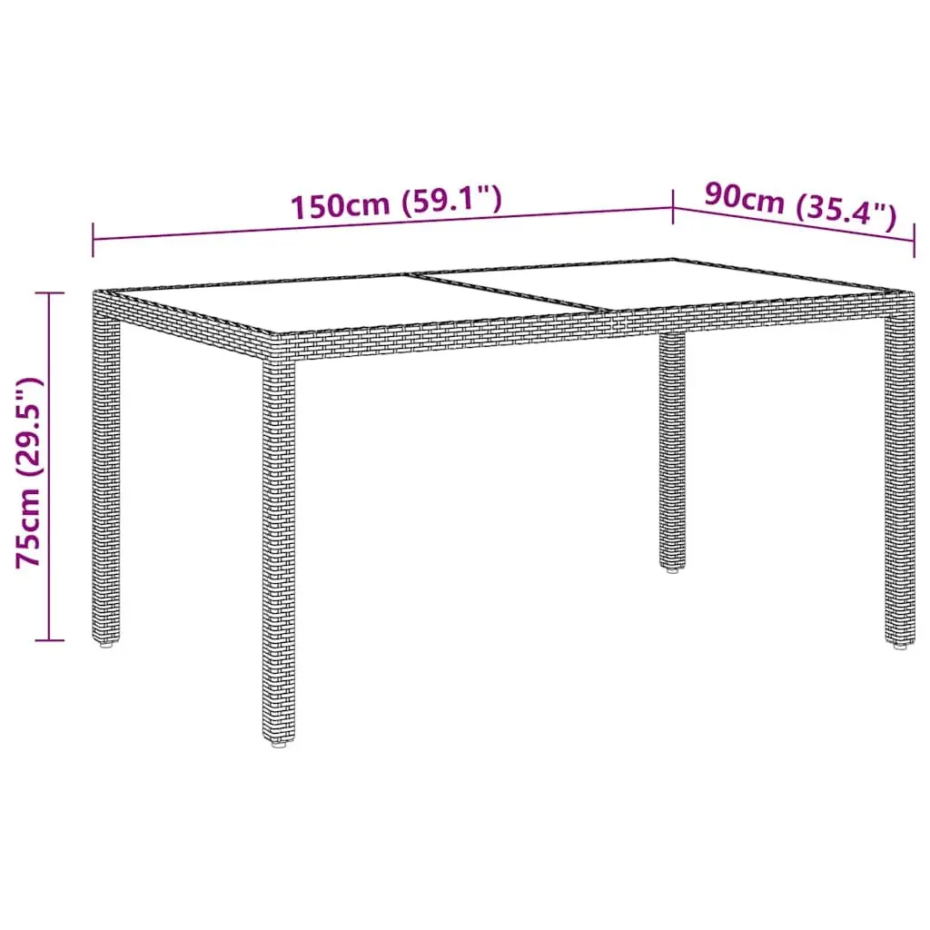 7 Piece Garden Dining Set Outdoor Furniture Poly Rattan Patio Table Chairs