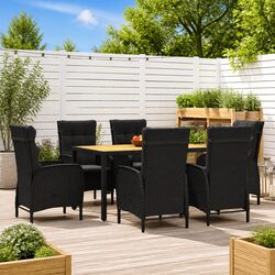 Practical 7 Piece Garden Dining Set for Outdoor Use