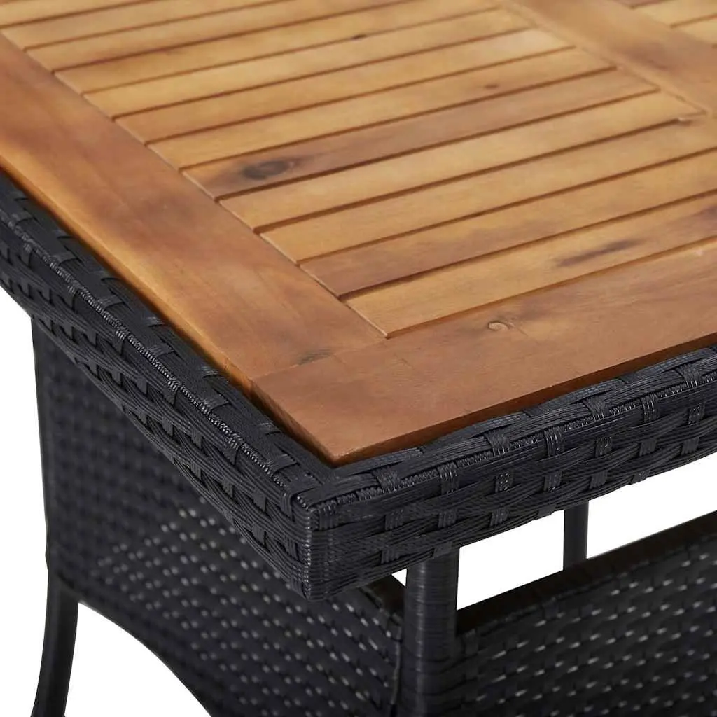 Outdoor Garden Dining Set Powder-coated Steel 5 Piece Black