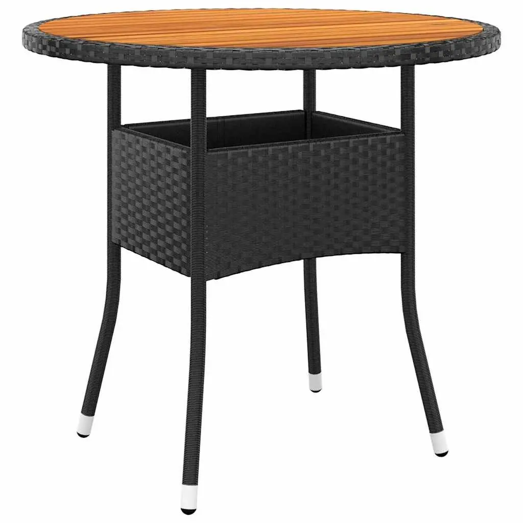 3 Piece Bistro Set Outdoor Furniture Black Poly Rattan Includes 2 Chairs with Cushions and Table Garden Patio Use