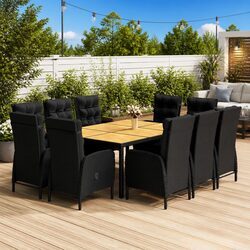 11-Piece Reclining Chair Dining Set for Outdoor Use