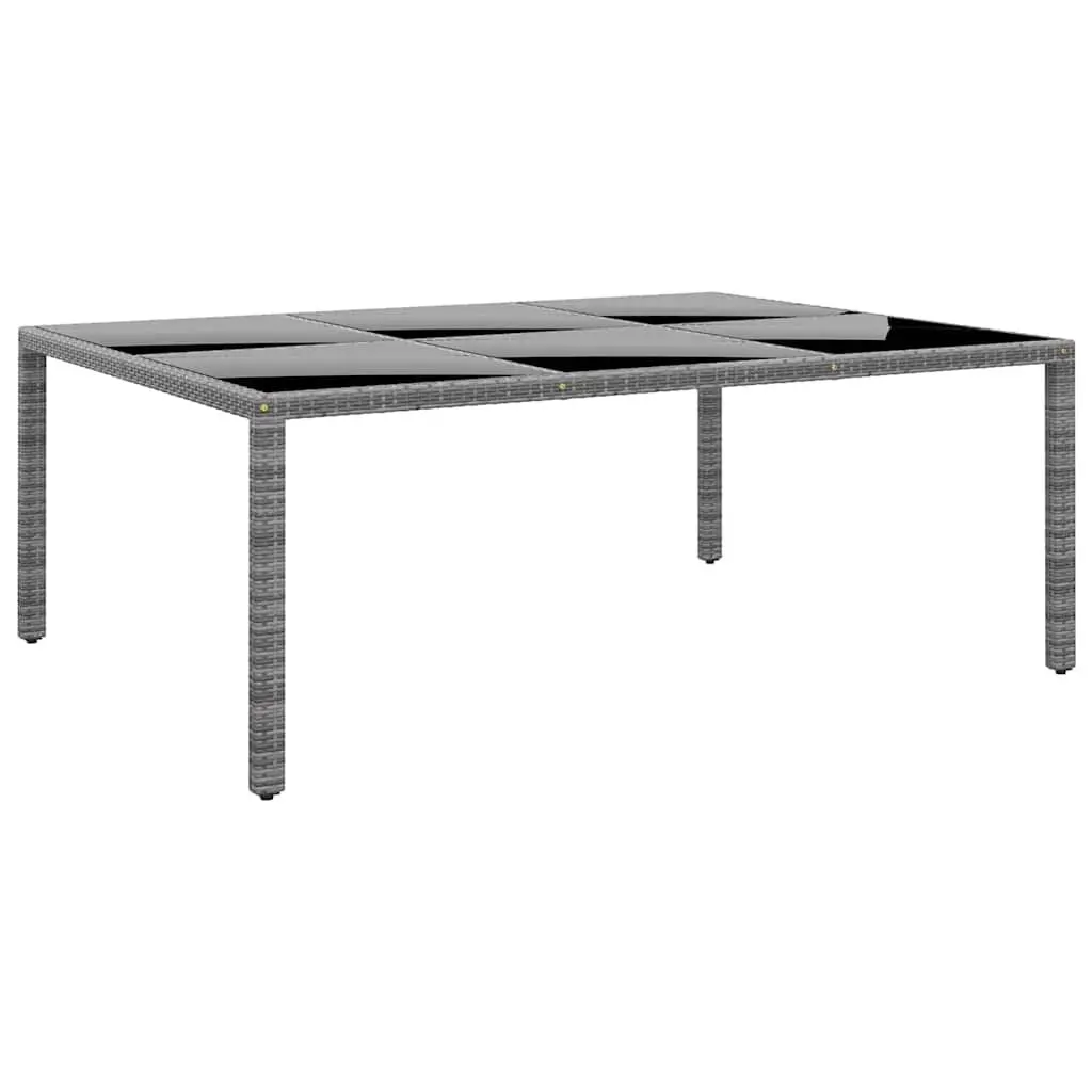 Outdoor Furniture Set Grey PE Rattan Steel 11 Piece Dining Table and Chairs with Cushions
