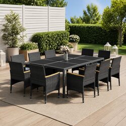 Practical 11-Piece Garden Dining Set for Outdoor Use