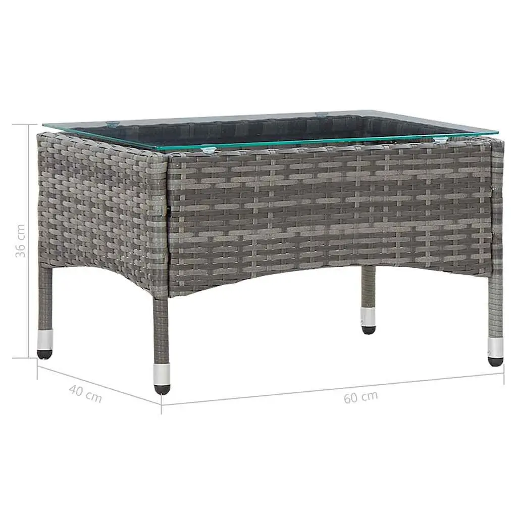 Garden Lounge Set PE Rattan 2 Piece Outdoor Furniture Grey