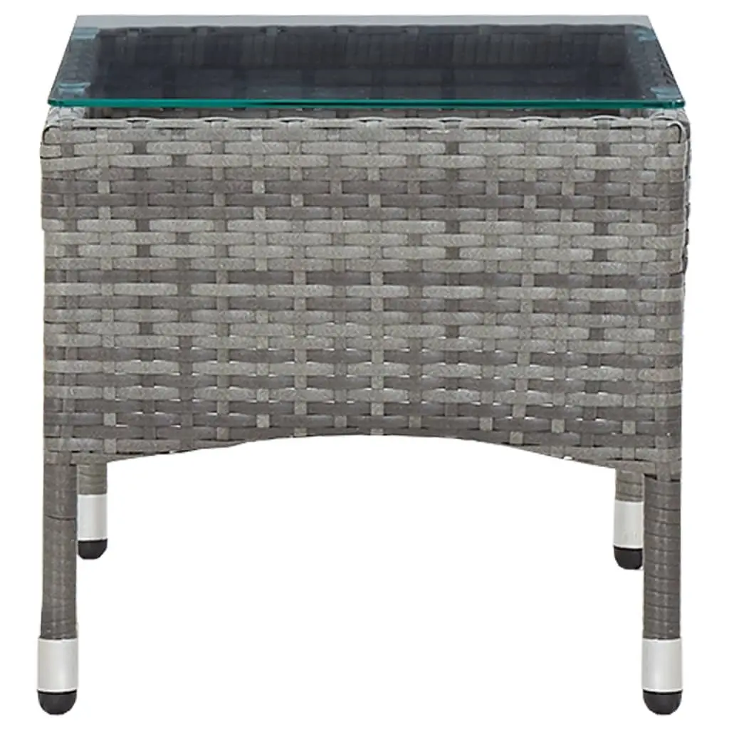 Garden Lounge Set PE Rattan 2 Piece Outdoor Furniture Grey