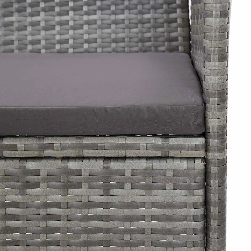 Garden Lounge Set PE Rattan 2 Piece Outdoor Furniture Grey
