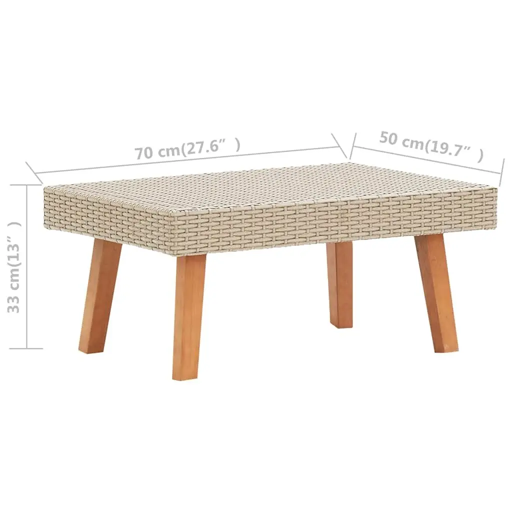 Garden Lounge Set 2 Piece Outdoor Sofa Coffee Table Patio Furniture Beige