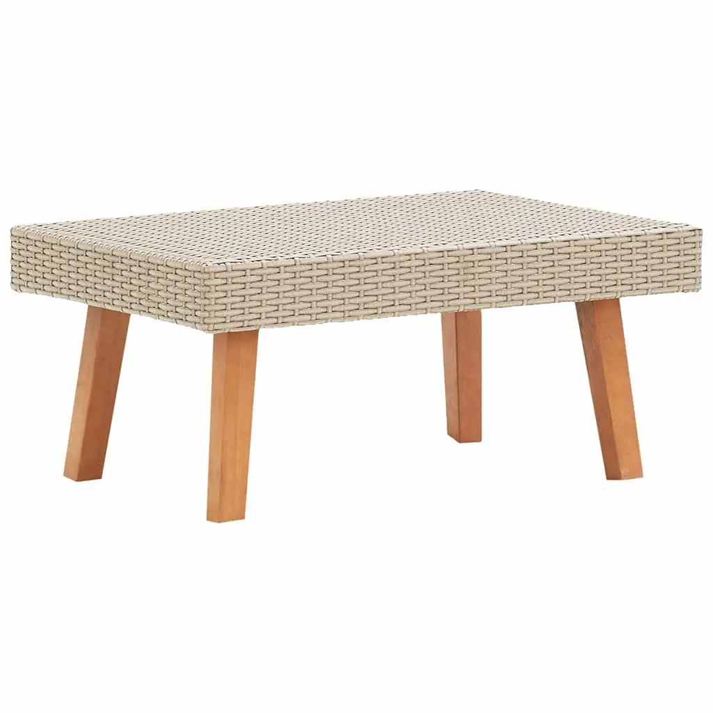 Garden Lounge Set PE Rattan Powder-coated Steel 3 Piece Beige Outdoor Furniture Sofa Table Cushions