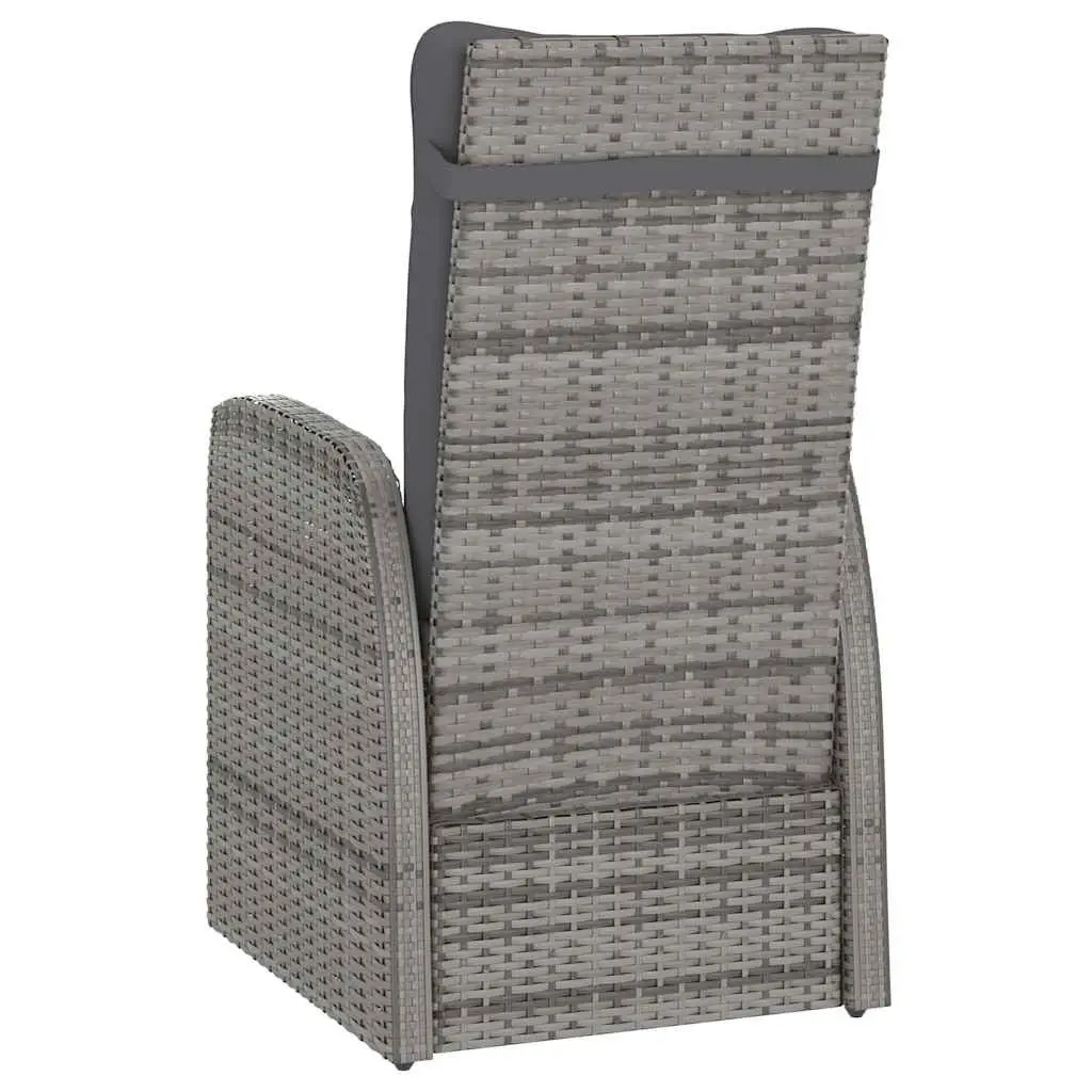 Outdoor Dining Set 9 Piece Grey PE Rattan Garden Furniture with Powder Coated Steel Frame and Glass Tabletop