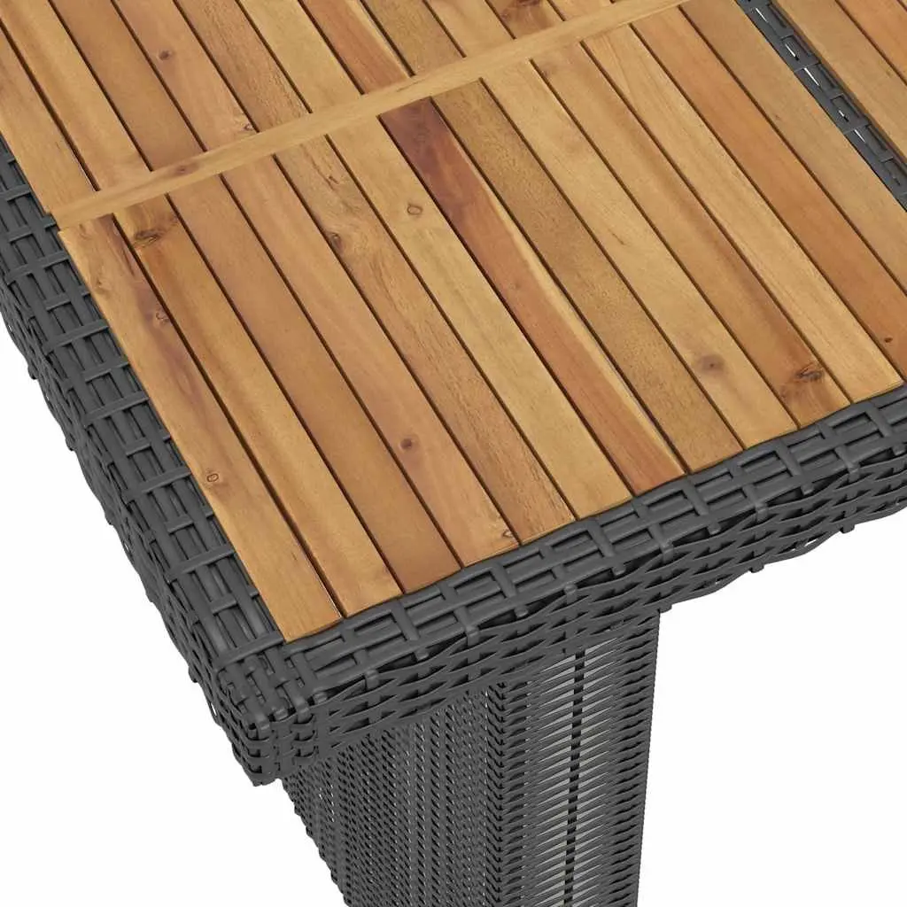 Outdoor Dining Set 7 Piece PE Rattan Garden Furniture Black with Cushions