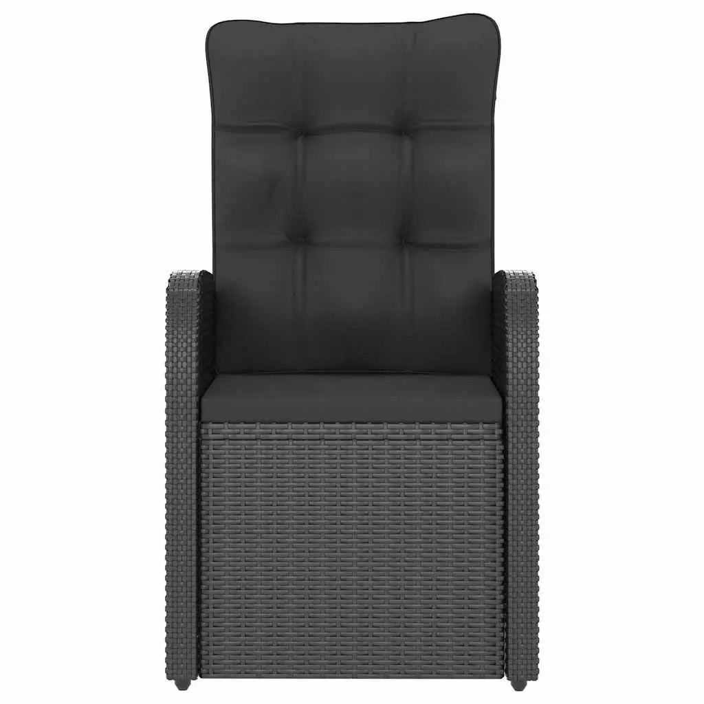Outdoor Dining Set 7 Piece PE Rattan Garden Furniture Black with Cushions