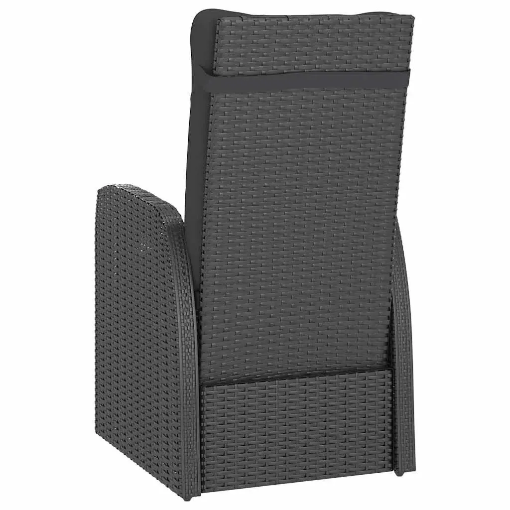 Outdoor Dining Set 7 Piece PE Rattan Garden Furniture Black with Cushions
