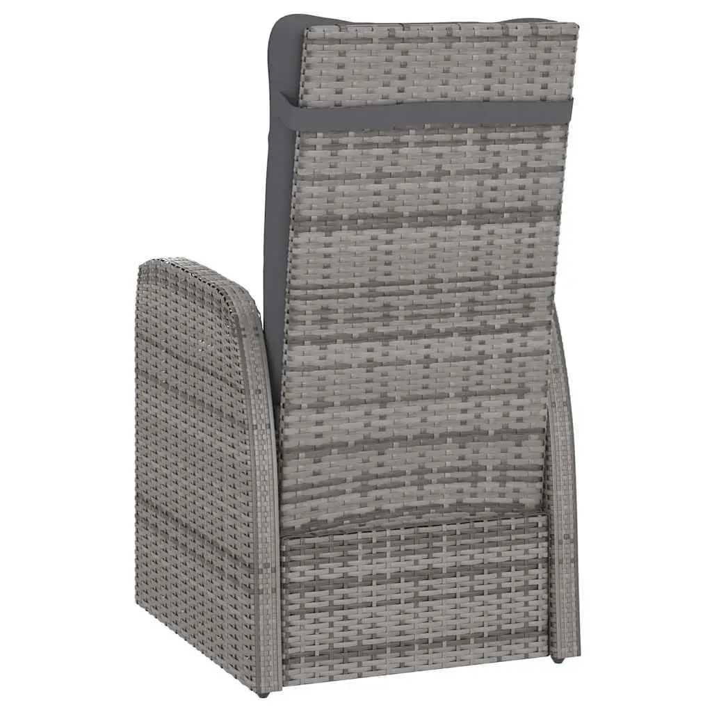 Outdoor Dining Set 11 Piece Grey Poly Rattan Garden Furniture with Cushions