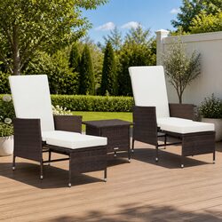 Practical 3 Piece Garden Lounge Set for Outdoor Living