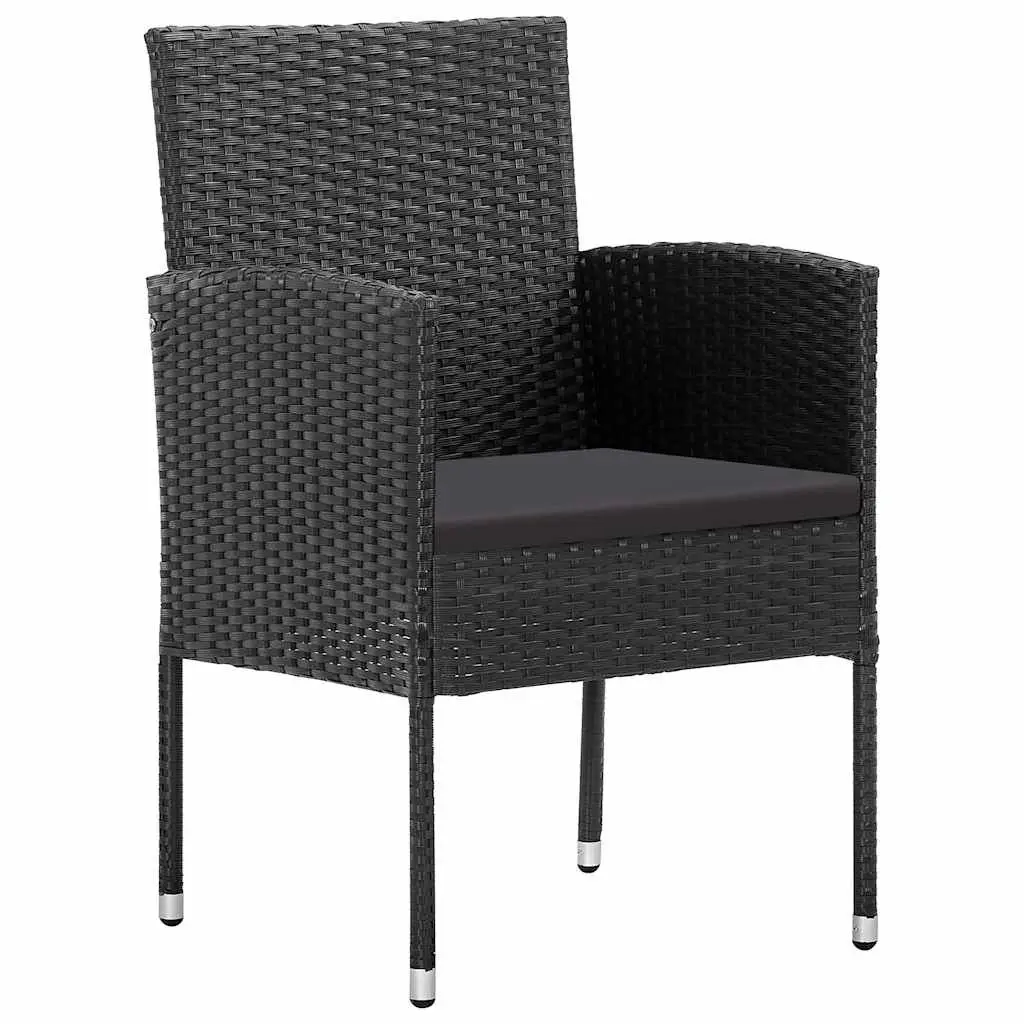 5 Piece Garden Dining Set Outdoor Patio Furniture Table Chairs Black