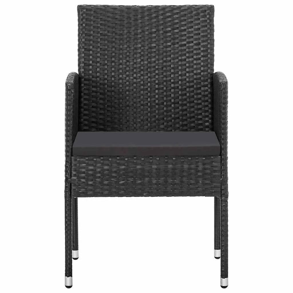 5 Piece Garden Dining Set Outdoor Patio Furniture Table Chairs Black