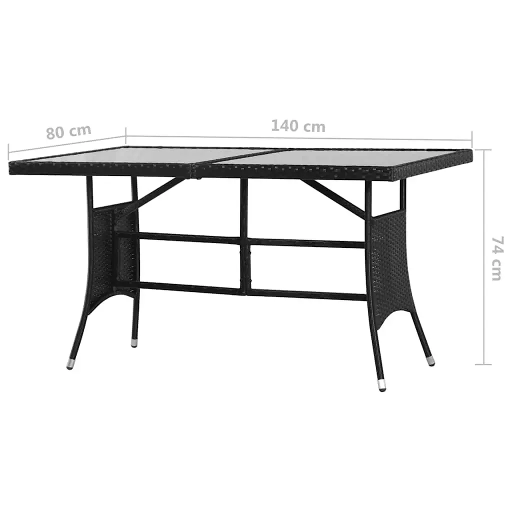 5 Piece Garden Dining Set Outdoor Patio Furniture Table Chairs Black