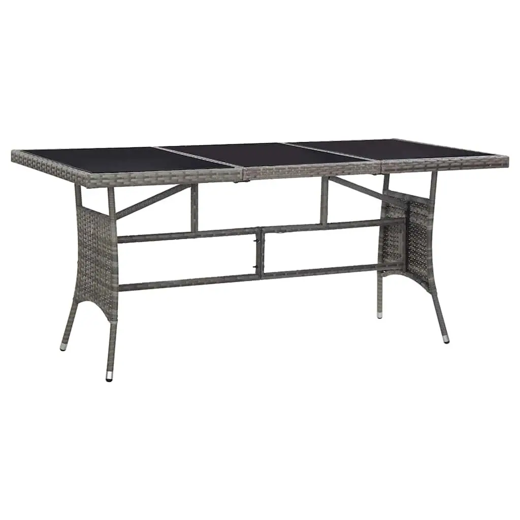 9 Piece Grey Rattan Dining Set for Outdoor Use