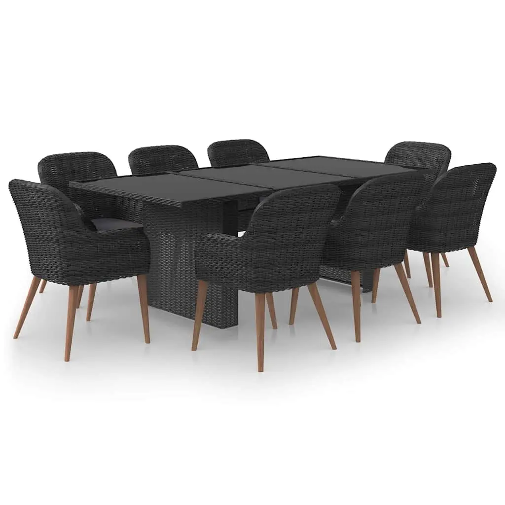Garden Dining Set 9 Piece Outdoor Patio Furniture with Rattan Chairs Table
