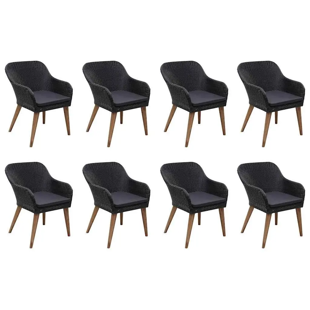 Garden Dining Set 9 Piece Outdoor Patio Furniture with Rattan Chairs Table