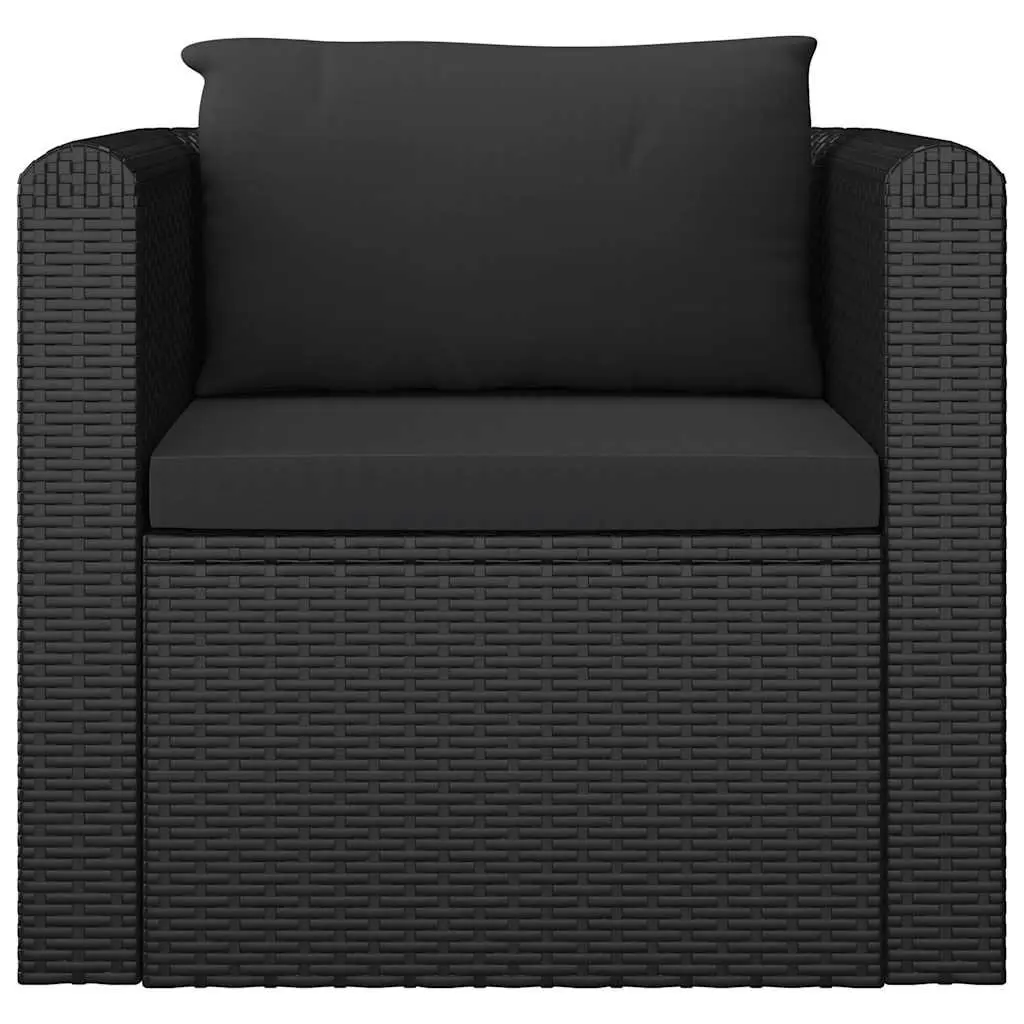 Garden Lounge Set Modular Rattan Sofa 10 Piece Outdoor Furniture Black