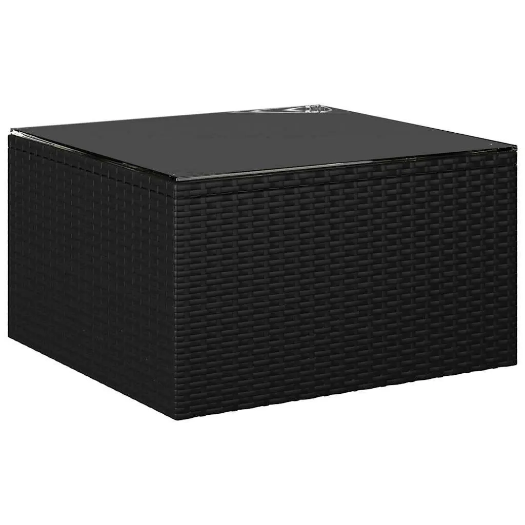 Garden Lounge Set Modular Sofa Black Rattan 9 Piece Outdoor Furniture with Cushions