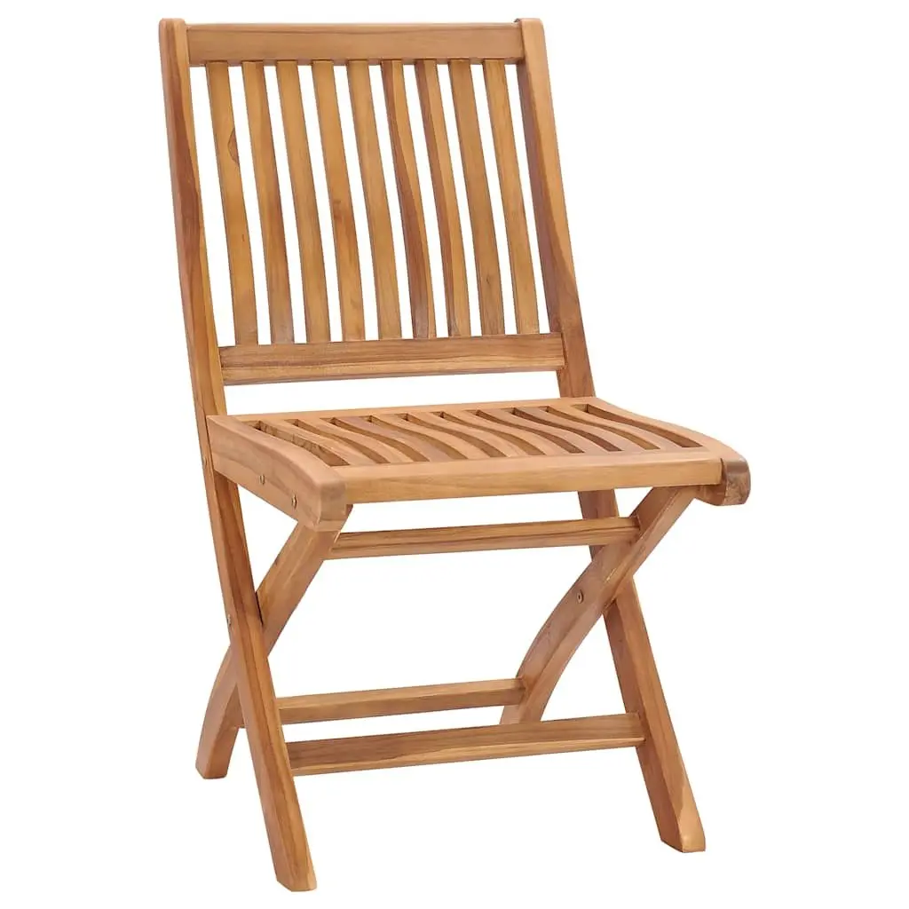 5 Piece Garden Dining Set Solid Teak Wood Table Chair Outdoor Patio Furniture Brown