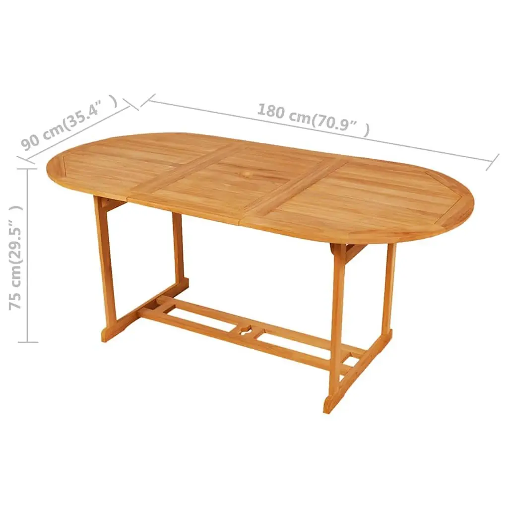 9 Piece Garden Dining Set Solid Teak Wood Outdoor Patio Furniture Table Brown
