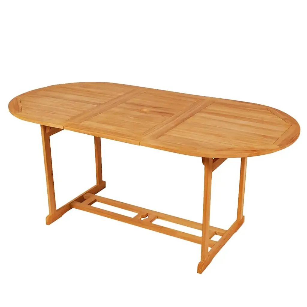 7 Piece Garden Dining Set Solid Teak Wood Table and Chairs Brown Outdoor Furniture