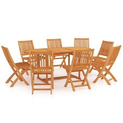 Practical 9 Piece Dining Set for Garden or Patio