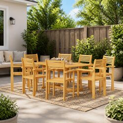 Practical 9 Piece Dining Set for Outdoor Enjoyment