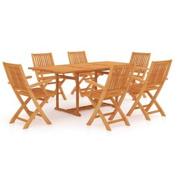 7 Piece Garden Dining Set - Versatile Teak Wood Furniture
