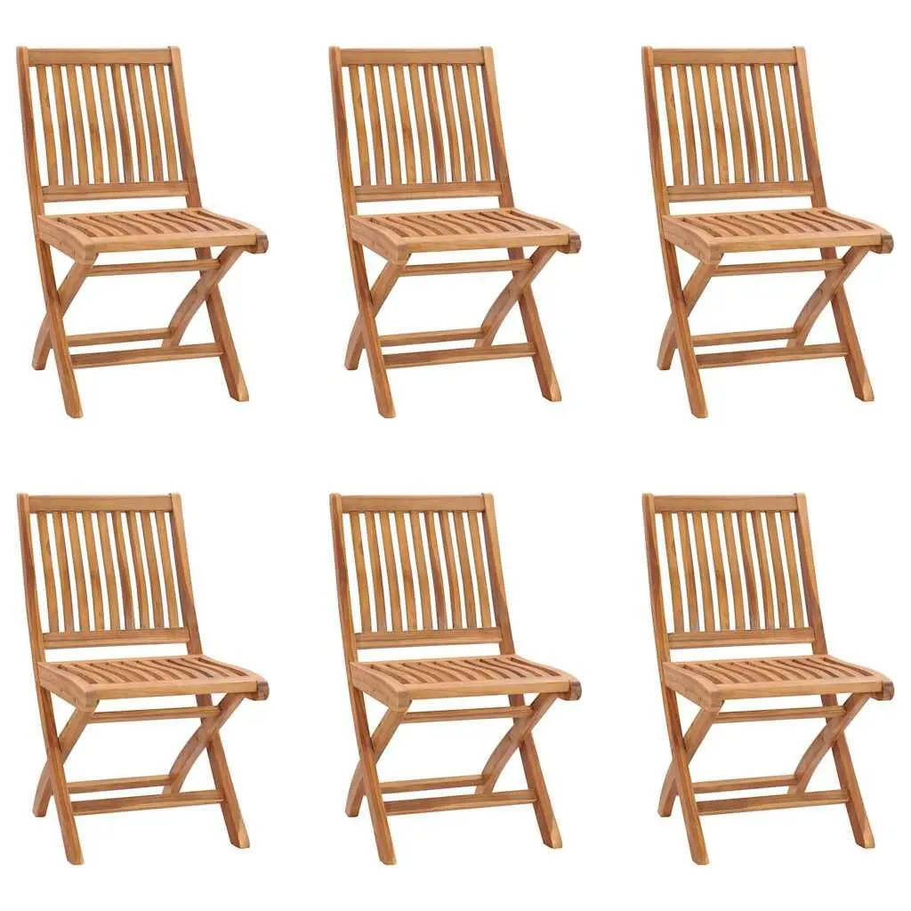 7 Piece Garden Dining Set Solid Teak Wood Table and Chairs Outdoor Furniture Brown