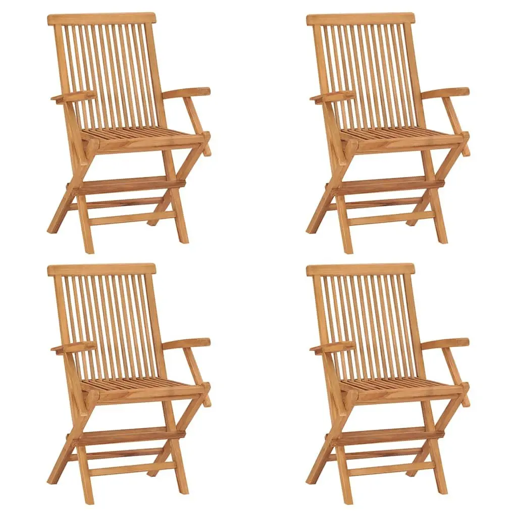 5 Piece Garden Dining Set Outdoor Table Chairs Teak Wood Furniture Patio Seating