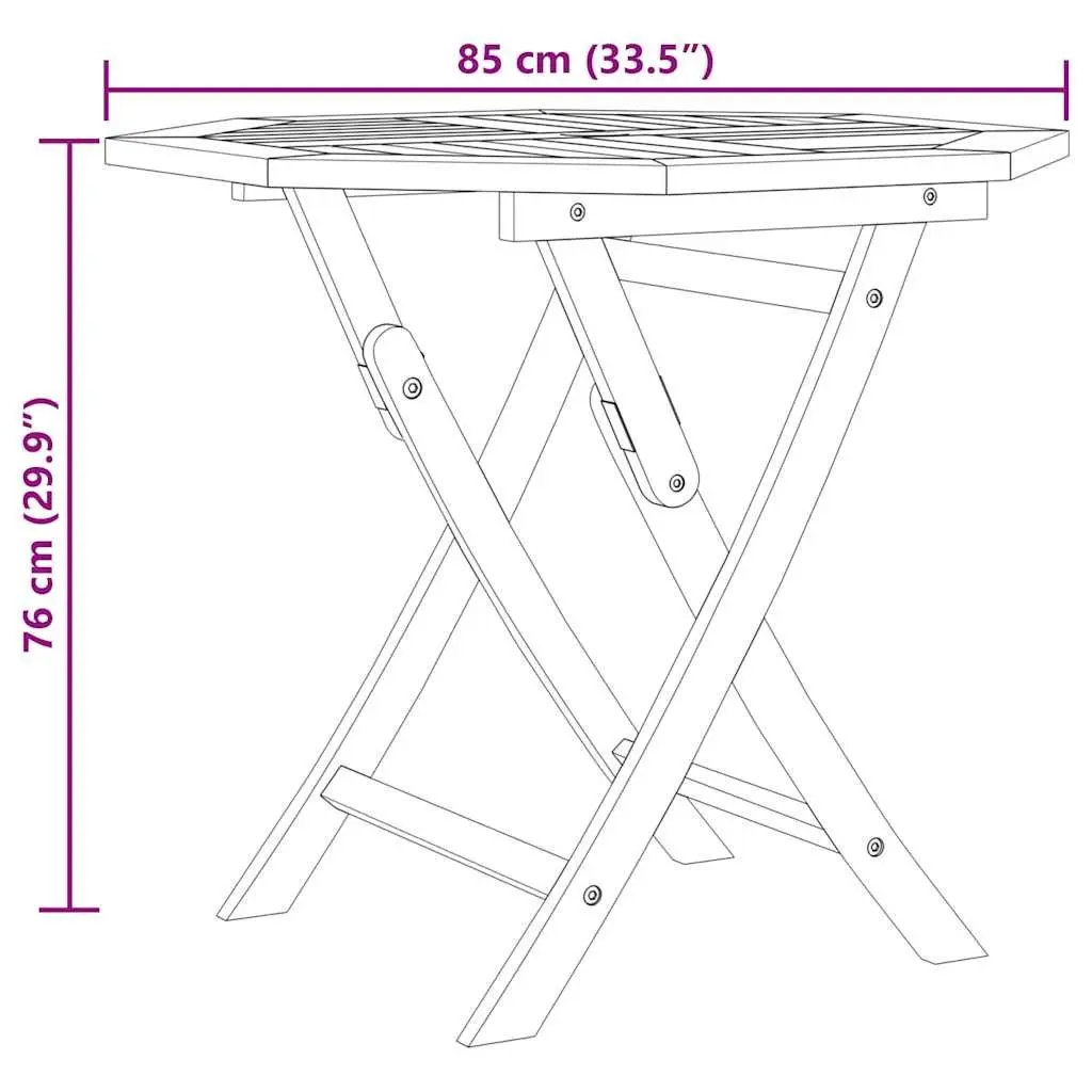 5 Piece Outdoor Dining Set Teak Wood Brown Foldable Furniture Table Chairs