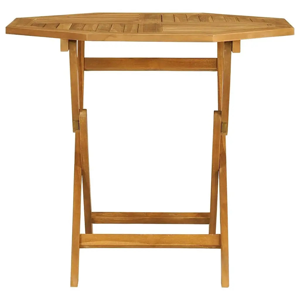 Garden Dining Set Teak Wood 5 Piece Outdoor Table Chairs Brown