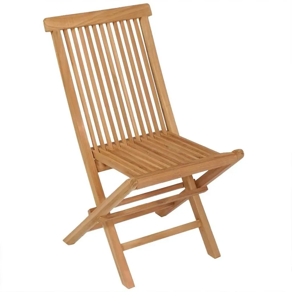 Garden Dining Set Teak Hardwood 5 Piece Brown Foldable Outdoor Furniture